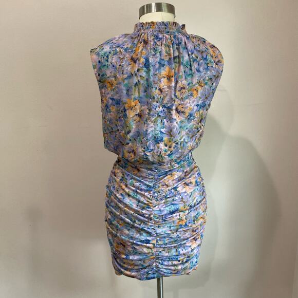 LAUNDRY BY SHELLI SEGAL V-Neck Collared Floral Mini Dress Size 6 - Picture 4 of 16